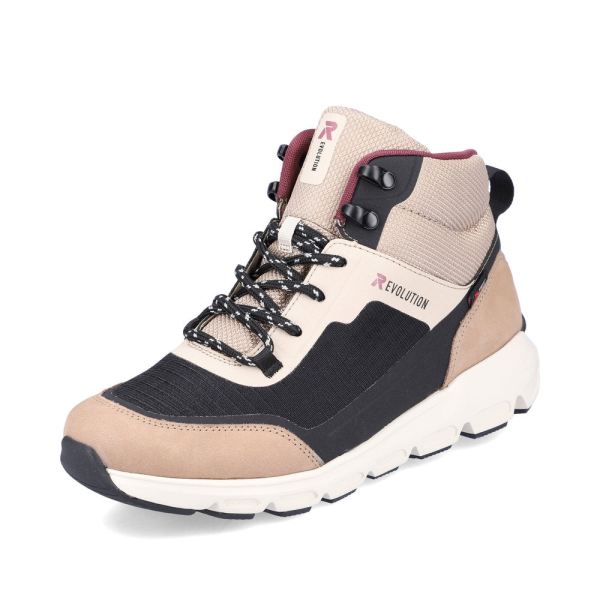 Rieker Quick Ship EVOLUTION Textile Women's Short Boots| 40460 Ankle Boots - Beige Combination