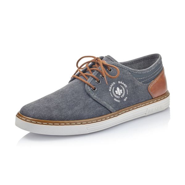 Rieker Quick Ship Men's shoes | Style B4949 Casual Lace-up - Blue