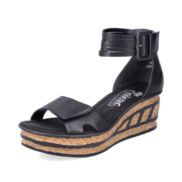 Rieker Quick Ship Women's sandals | Style 68194 Dress Sandal - Black