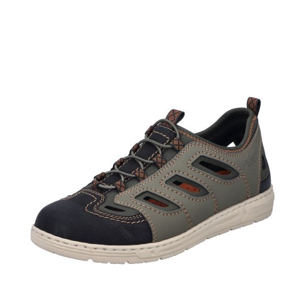 Rieker Quick Ship Men's shoes | Style 08665 Athletic Trekking - Green Combination