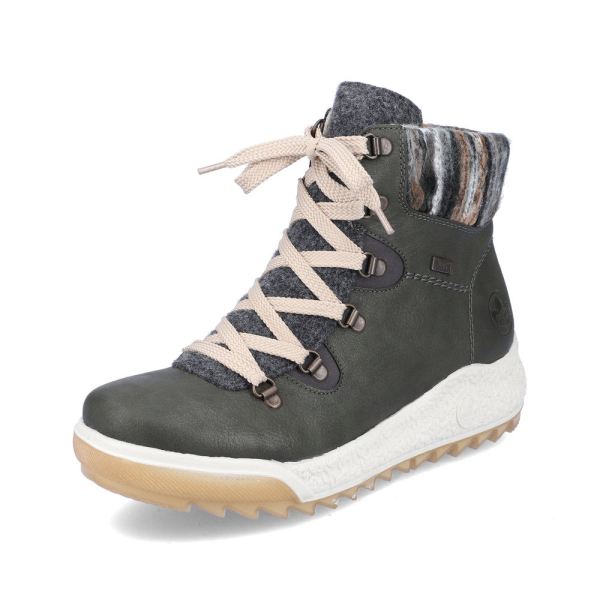 Rieker Quick Ship Synthetic leather Women's Short Boots| Y4710 Ankle Boots - Green