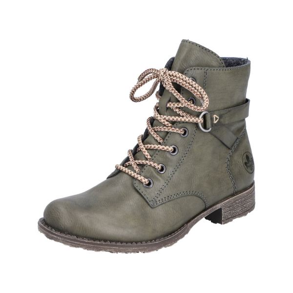 Rieker Quick Ship Synthetic Material Women's short boots| 70848 Ankle Boots - Green