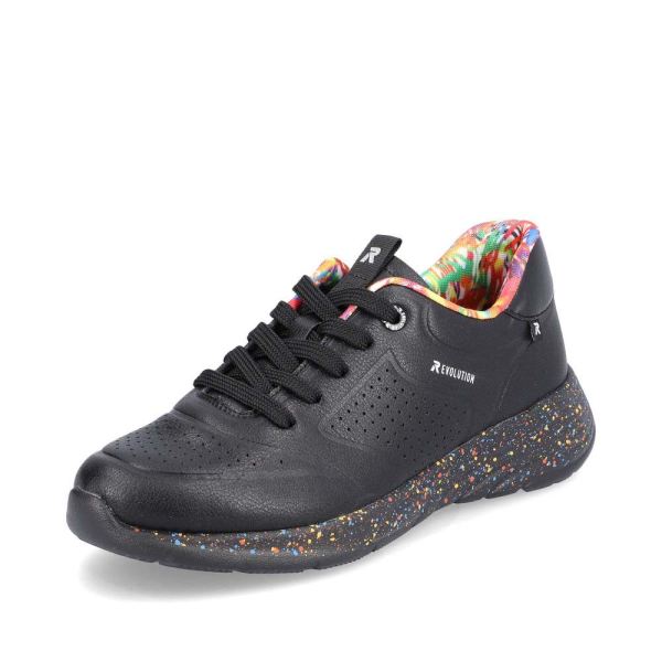 Rieker Quick Ship EVOLUTION Women's shoes | Style W0402 Athletic Lace-up - Black