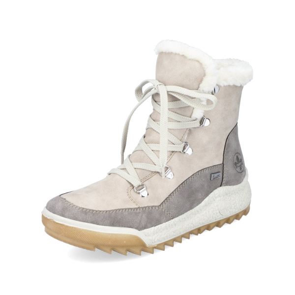 Rieker Quick Ship Synthetic leather Women's Short Boots| Y4744 Ankle Boots - Beige