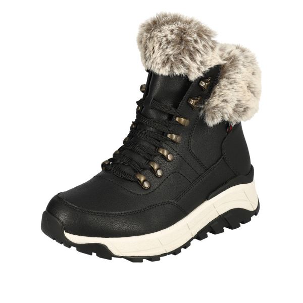 Rieker Quick Ship EVOLUTION Leather Women's Mid Height Boots| W0063-00 Mid-height Boots - Black