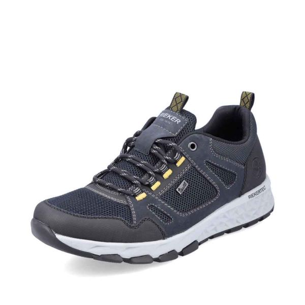 Rieker Quick Ship Men's shoes | Style B6720 Athletic Lace-up - Blue Combination