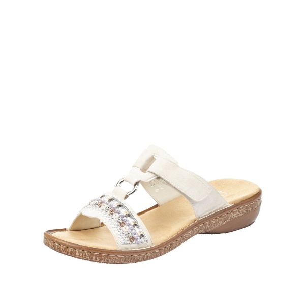 Rieker Quick Ship Women's sandals | Style 628M6 Casual Mule - White