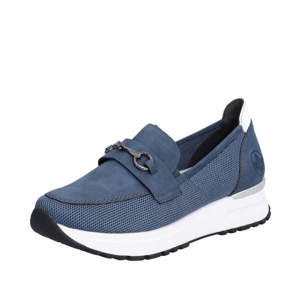 Rieker Quick Ship Women's shoes | Style N7455 Dress Slip-on - Blue