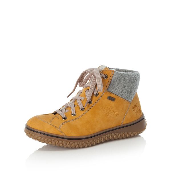Rieker Quick Ship Synthetic Material Women's short boots| Z4243-01 Ankle Boots - Yellow Combination
