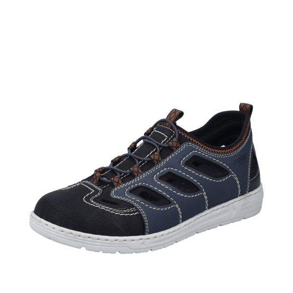 Rieker Quick Ship Men's shoes | Style 08665 Athletic Trekking - Blue Combination
