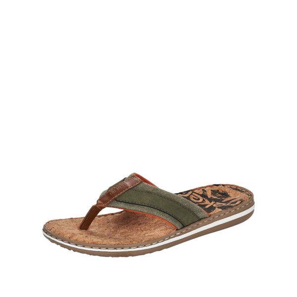 Rieker Quick Ship Men's sandals | Style 21095 Casual Flip Flop - Green
