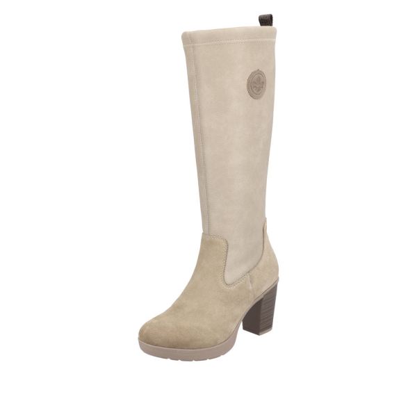Rieker Quick Ship Synthetic Material Women's' Tall Boots| Y2255 Tall Boots - Beige