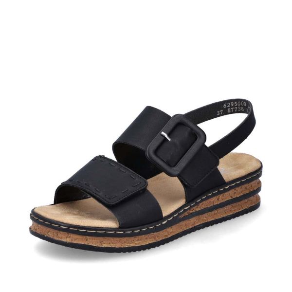 Rieker Quick Ship Women's sandals | Style 62950 Casual Sandal - Black