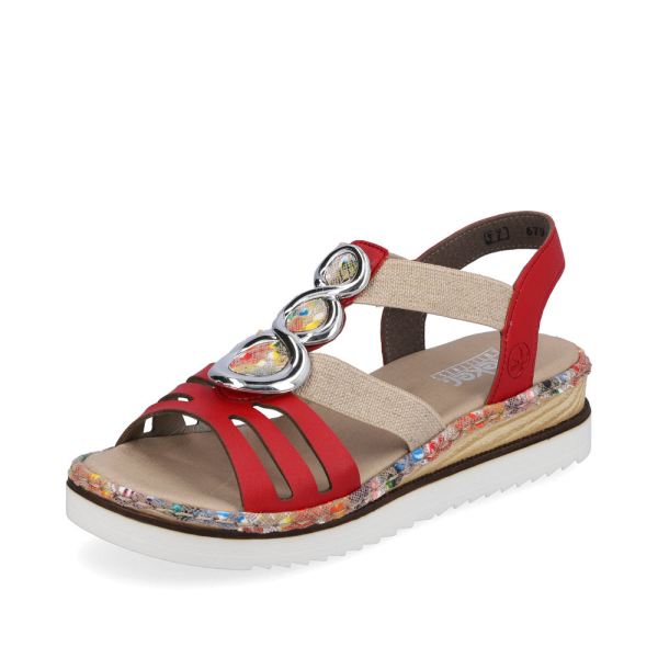 Rieker Quick Ship Women's sandals | Style 679L4 Casual Sandal - Red