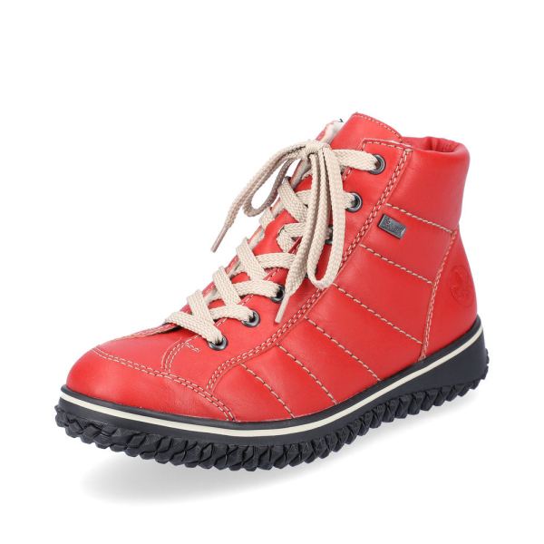 Rieker Quick Ship Synthetic leather Women's Short Boots| Z4215 Ankle Boots - Red