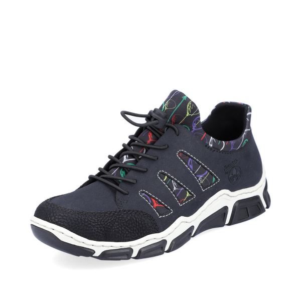 Rieker Quick Ship Synthetic leather Women's shoes| L0636 - Blue Combination