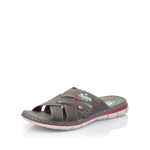 Rieker Quick Ship Men's sandals | Style 25199 Casual Mule - Grey