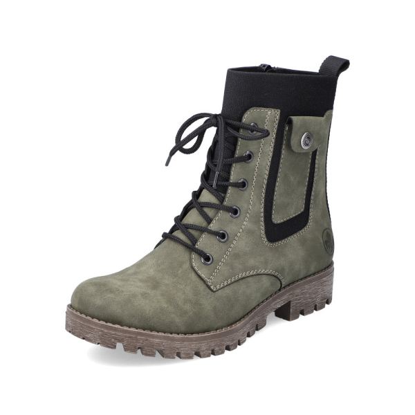 Rieker Quick Ship Synthetic leather Women's Mid height boots| 78540 Mid-height Boots - Green