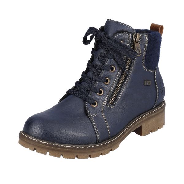 Rieker Quick Ship Synthetic Material Women's short boots| Y9105 Ankle Boots - Blue
