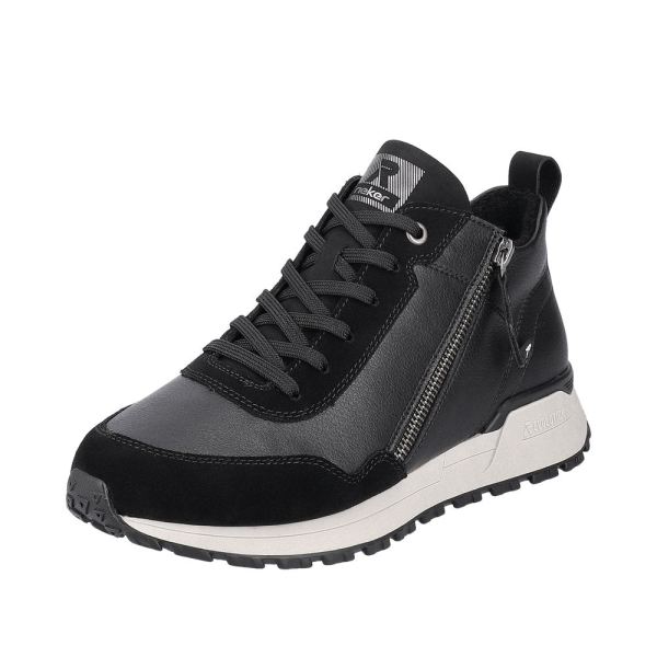 Rieker Quick Ship EVOLUTION Suede Leather Women's mid height boots| W0661 Mid-height Boots - Black