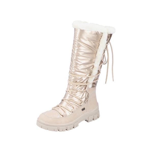Rieker Quick Ship Synthetic Material Women's' Tall Boots. Z1083 Tall Boots. Fiber Grip - Beige