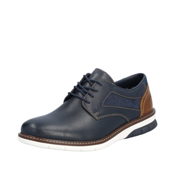 Rieker Quick Ship Men's shoes | Style 14416 Dress Lace-up - Blue