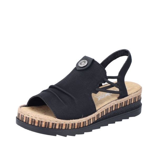 Rieker Quick Ship Women's sandals | Style V7972 Dress Sandal - Black
