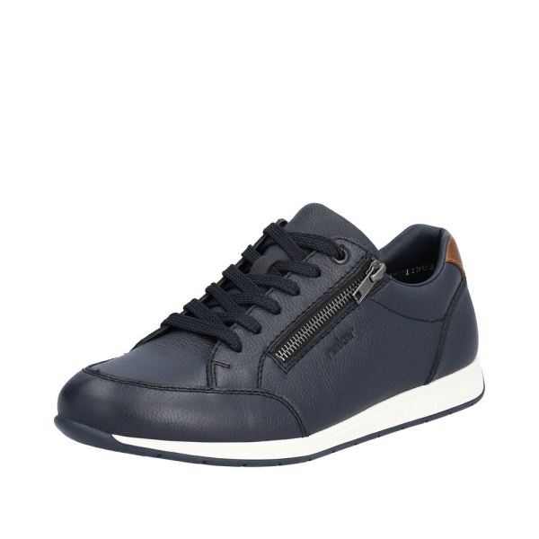 Rieker Quick Ship Men's shoes | Style 11903 Casual Lace-up with zip - Blue