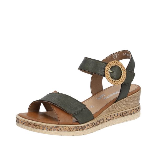 Remonte Women's sandals | Style D3067 Dress Sandal - Green Combination