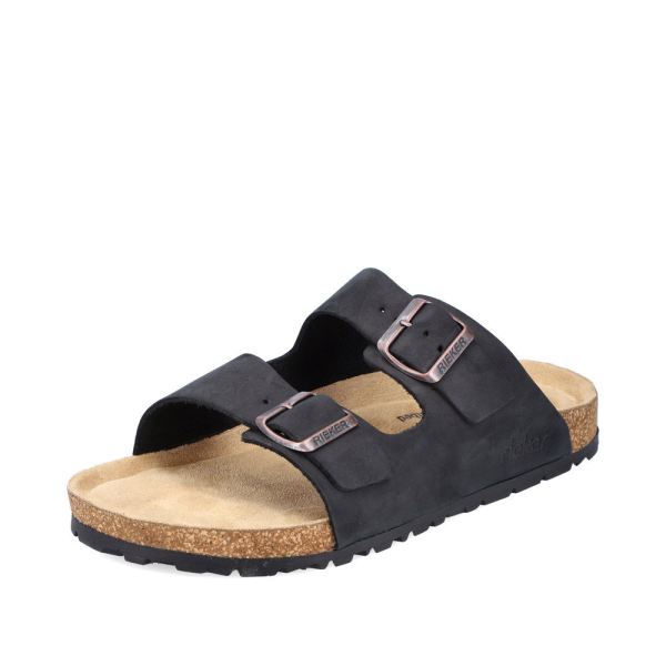 Rieker Quick Ship Men's sandals | Style 22190 Casual Mule - Black
