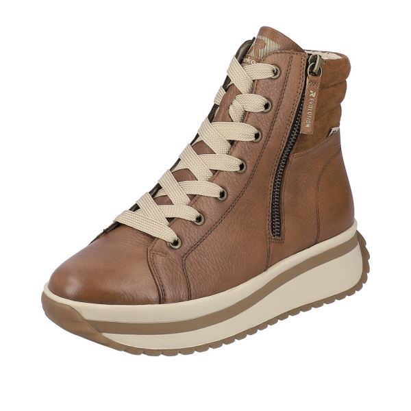 Rieker Quick Ship EVOLUTION Leather Women's mid height boots | W0962 Mid-height Boots - Brown