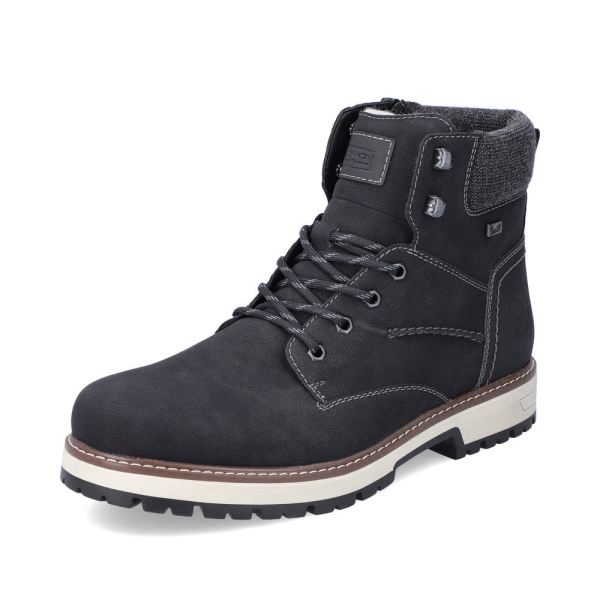 Rieker Quick Ship Synthetic leather Men's boots | F8332 Ankle Boots Flip Grip - Black