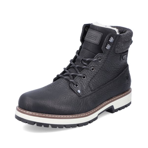 Rieker Quick Ship Leather Men's boots | F8301 Ankle Boots Flip Grip - Black
