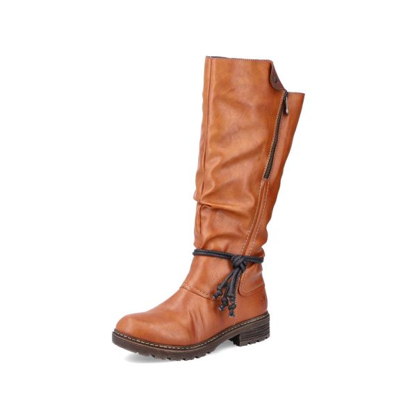 Rieker Quick Ship Synthetic leather Women's Tall Boots| Z4758 Tall Boots - Brown