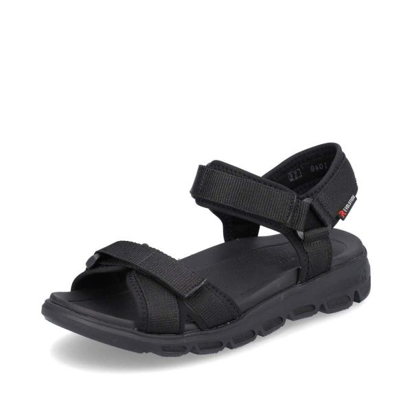 Rieker Quick Ship EVOLUTION Women's sandals | Style V8401 Athletic Trekking - Black