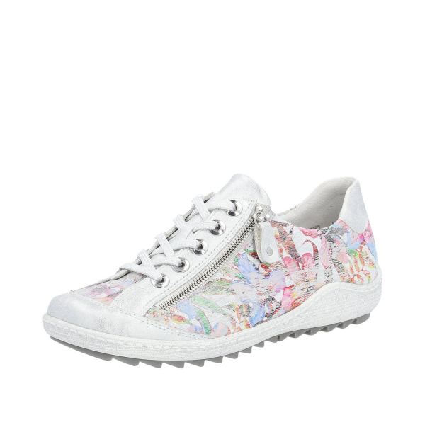Remonte Women's shoes | Style R1402 Casual Lace-up with zip - White Combination