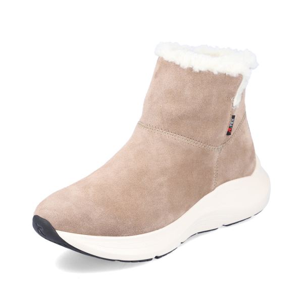 Rieker Quick Ship EVOLUTION Suede leather Women's Short Boots| 42170 Ankle Boots - Beige