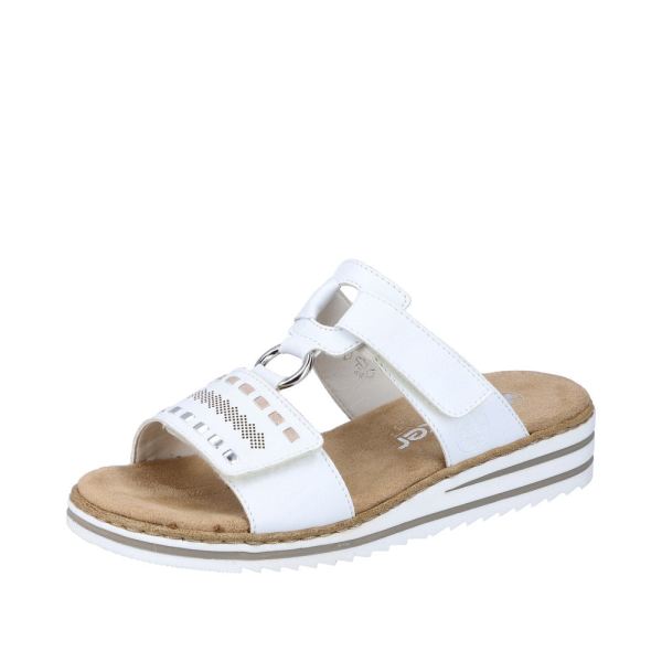 Rieker Quick Ship Women's sandals | Style V0636 Casual Mule - White