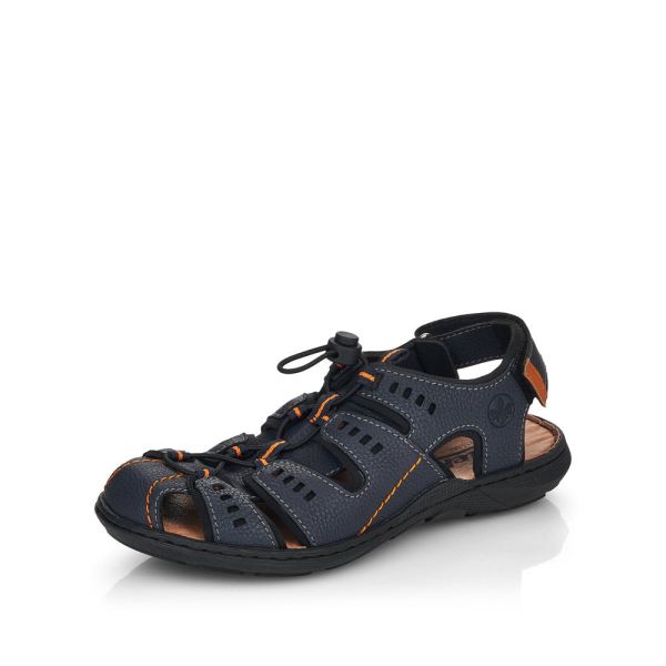 Rieker Quick Ship Men's sandals | Style 22021 Athletic Trekking - Blue
