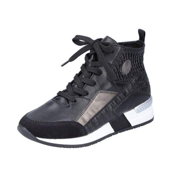 Rieker Quick Ship Synthetic Material Women's short boots| N7640 Ankle Boots - Black Combination