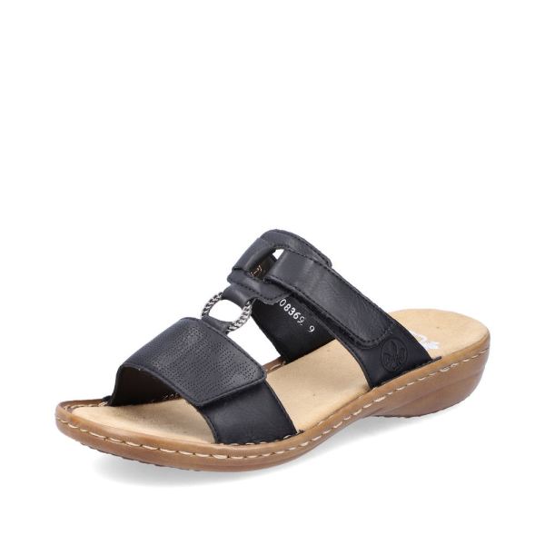 Rieker Quick Ship Women's sandals | Style 60885 Casual Mule - Black