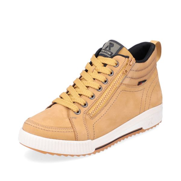Rieker Quick Ship EVOLUTION Suede leather Women's mid height boots| W0100 Ankle Boots - Yellow