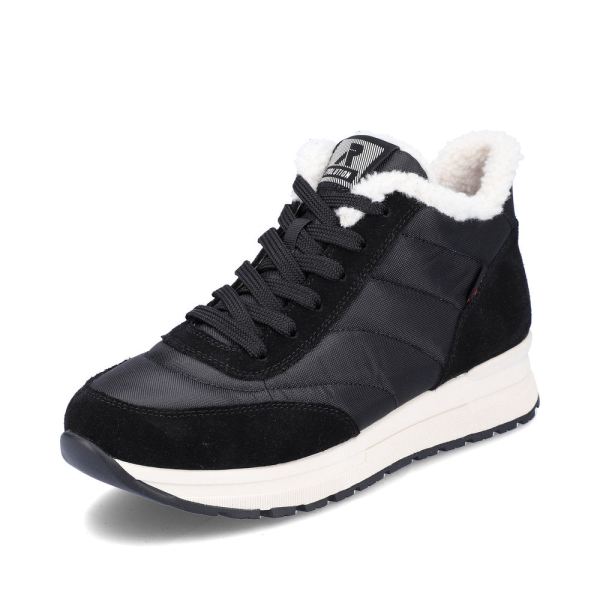 Rieker Quick Ship EVOLUTION Textile Women's mid height boots| 40861 Ankle Boots - Black