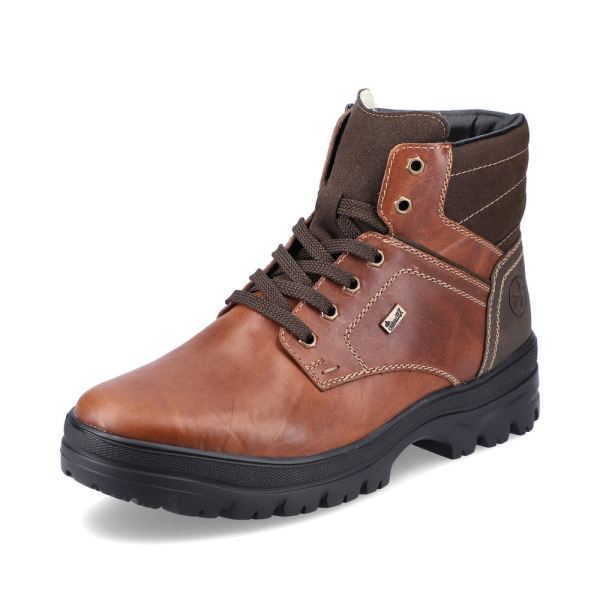 Rieker Quick Ship Leather Men's Boots| F5423-00 Ankle BootsFlip Grip - Brown