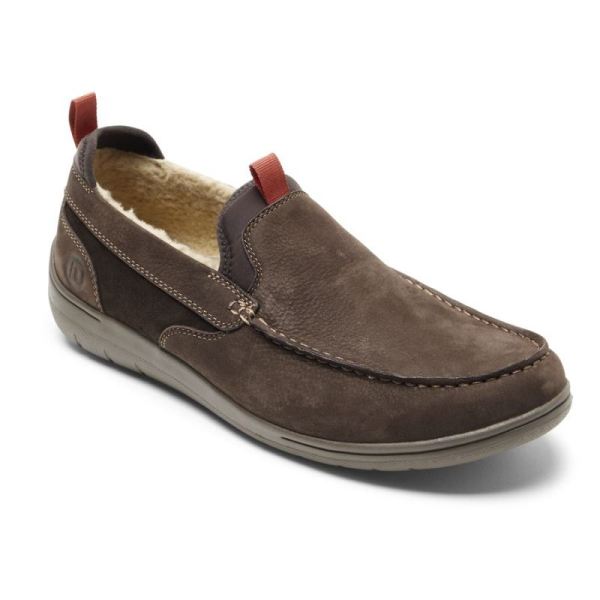 ROCKPORT MEN'S FITSMART SLIPPER-DARK BROWN