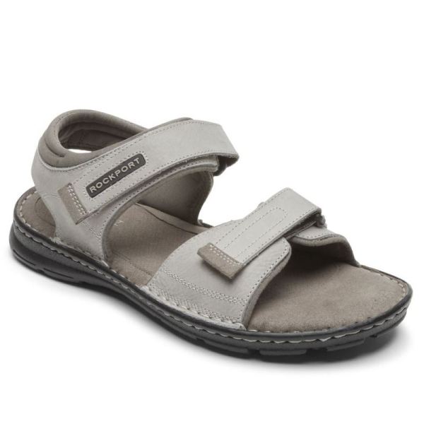 ROCKPORT MEN'S DARWYN QUARTER-STRAP SANDAL-STONE NUBUCK