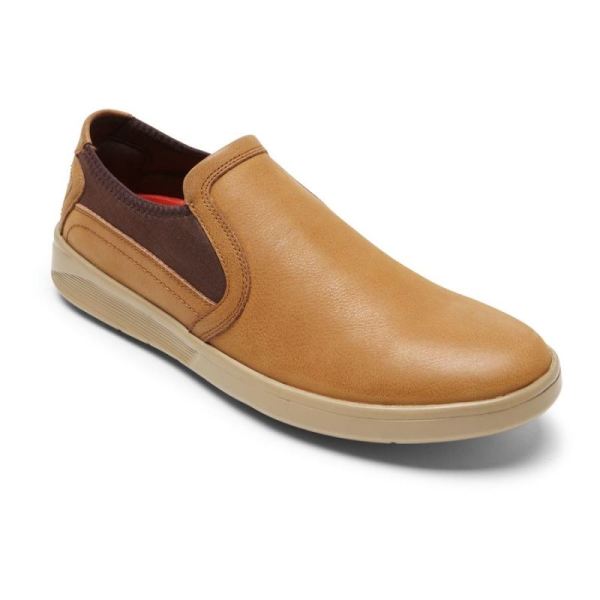 ROCKPORT MEN'S CALDWELL TWIN GORE SLIP-ON-DESERT LEATHER