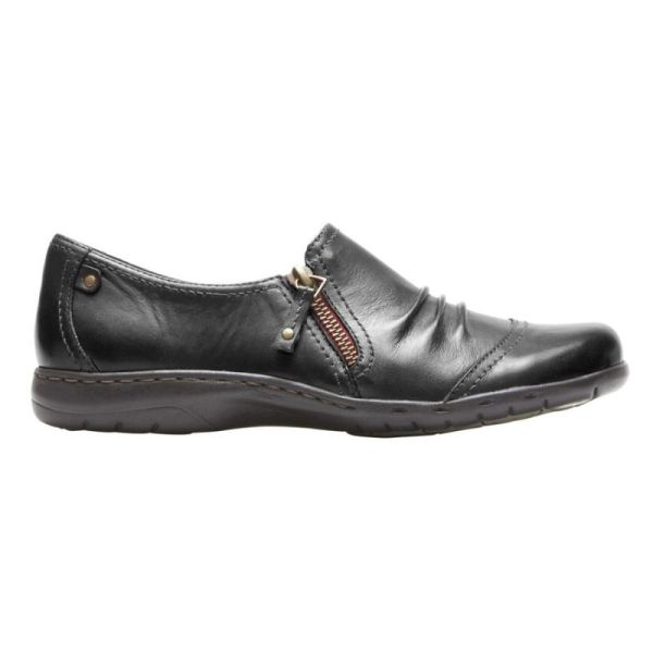 ROCKPORT COBB HILL PENFIELD ZIP SHOE-BLACK LEATHER