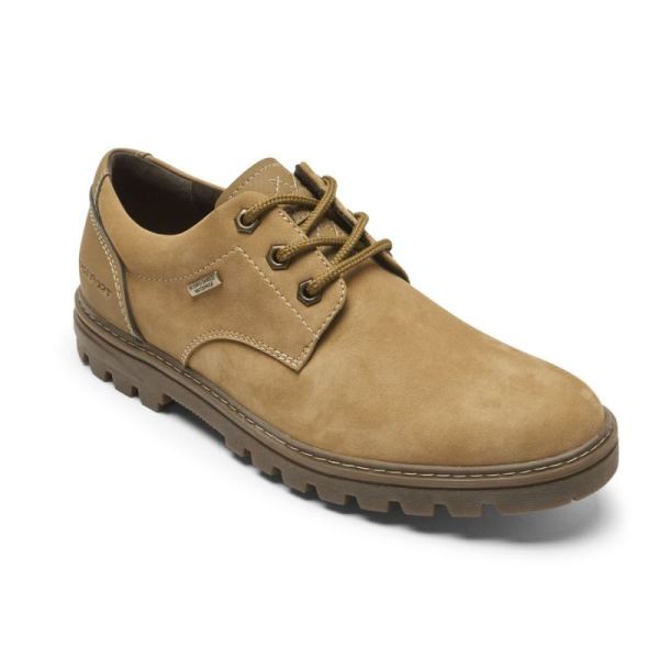 ROCKPORT MEN'S WEATHER OR NOT OXFORD-WATERPROOF-WHEAT NUBUCK