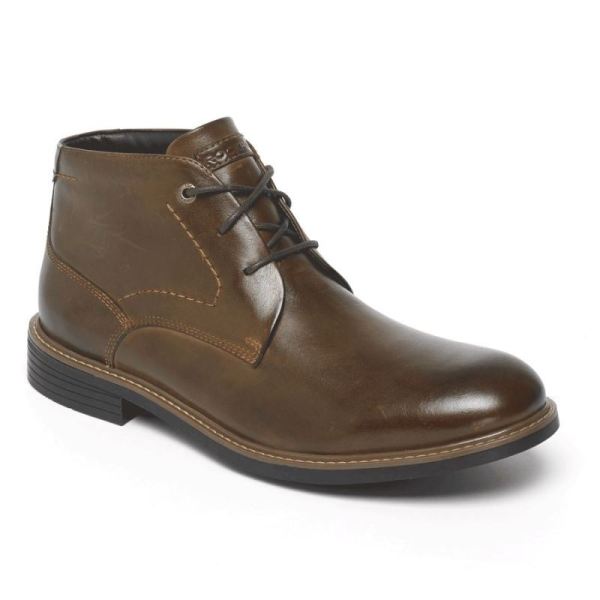 ROCKPORT CLASSIC BREAK CHUKKA-DARK BROWN LEATHER